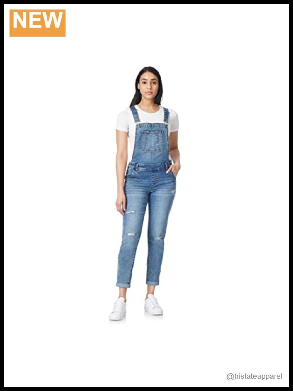 Women's Denim Overalls 27" Inseam Cotton Blend Casual
